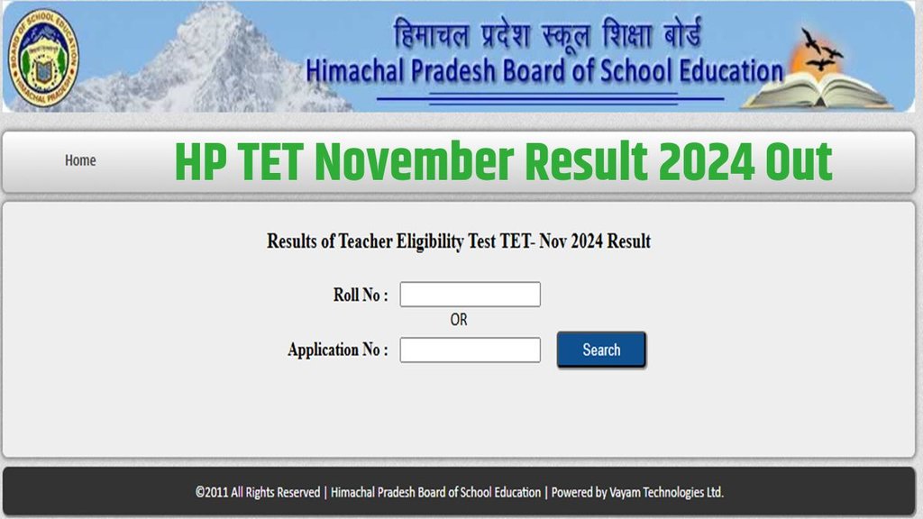 Himachal Pradesh TET Result, HP TET Result 2024 out
