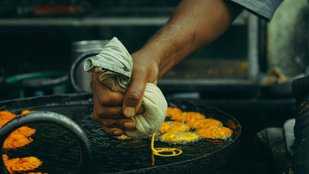 Jalebi as a street food in India