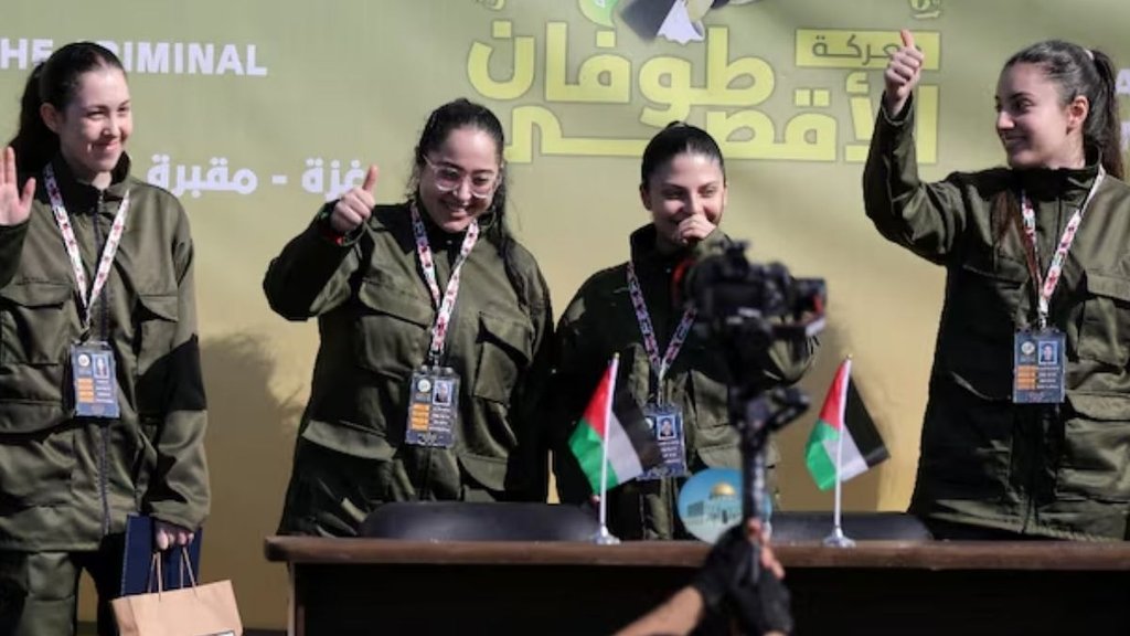 Israeli women soldiers Karina Ariev Daniella Gilboa, Naama Levy and Liri Albag Hamas release, Israeli-Palestinian ceasefire deal, Hamas Palestine ceasefire agreement,