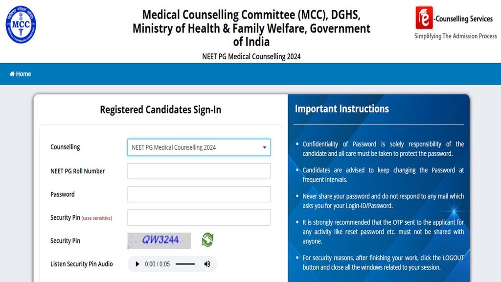 NEET PG Counselling 2024, Round 3 Counselling, MCC,