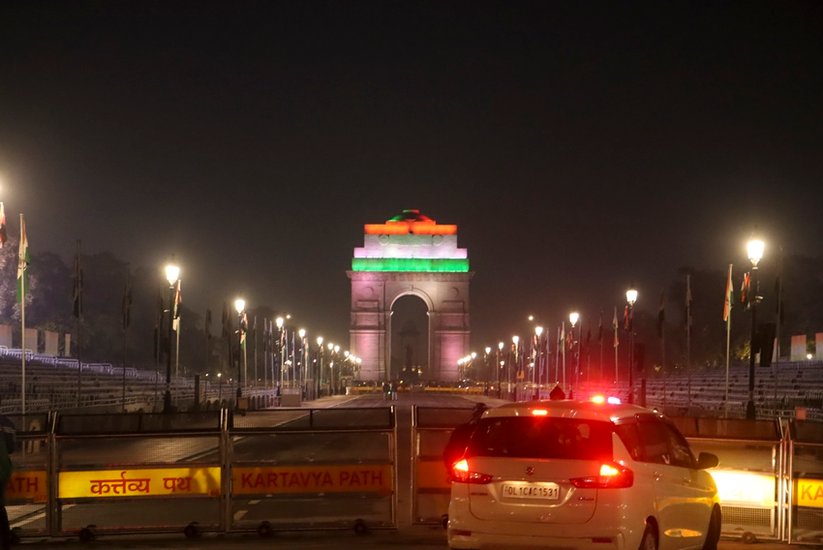Delhi India Gate Republic Day lights