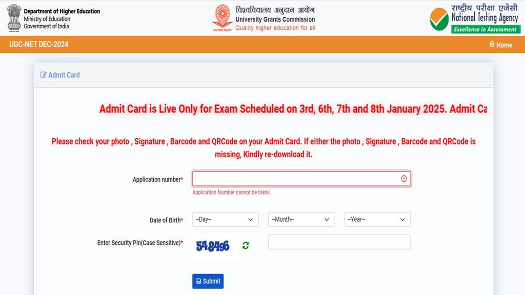 UGC NET Admit card 2024,
