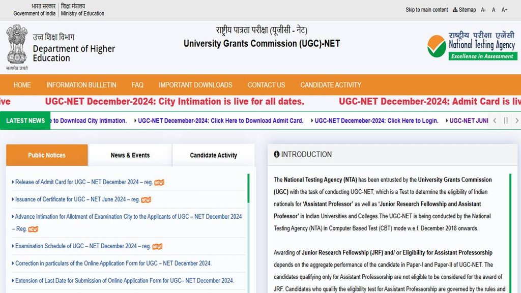 UGC NET Dec 2024, Admit card, NTA,