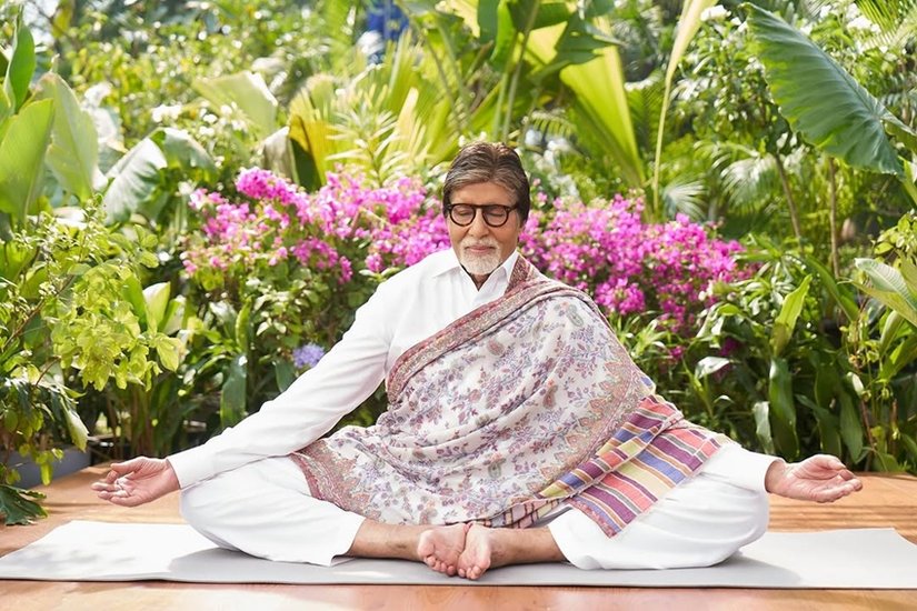 Amitabh Bachchan yoga practice