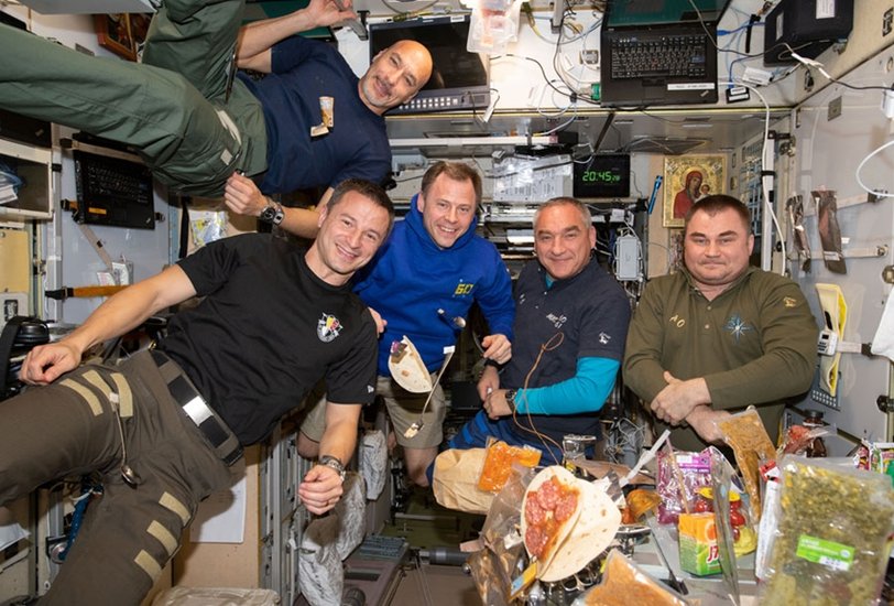 Eating in zero gravity