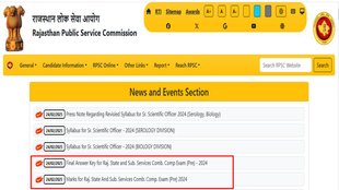 RPSC RAS Prelims Answer key, RPSC RAS Marksheet