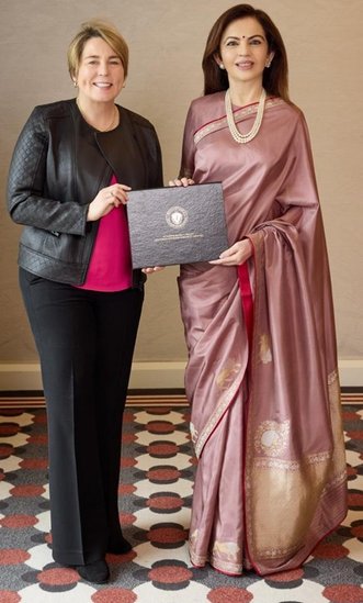 Nita Ambani was conferred with the prestigious Governor’s Citation by the Hon’ble Maura Healey, Nita Ambai, Nita Ambani Mumbai Indians