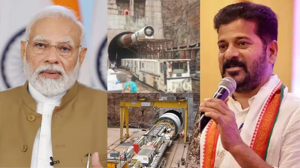 SLBC Tunnel, pm modi, revanth reddy, tunnel accident,