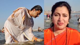 Jyotiraditya Scindia dip in Sangam, Navneet Rana dip in Triveni Sangam