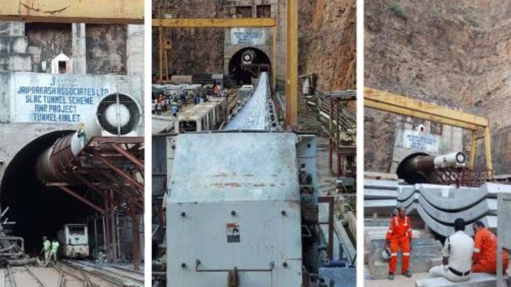 Srisailam Left Bank Canal tunnel collapse, SLBC tunnel collapse Telangana, Srisailam tunnel accident, Telangana tunnel rescue operation,