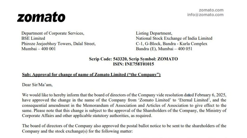 Zomato name change, zomato new name, zomato new name news