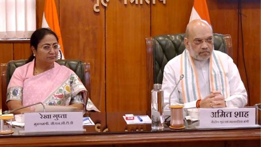 AMIT SHAH, DELHI, Monsoon Action Plan, Rekha Gupta, Delhi security review,