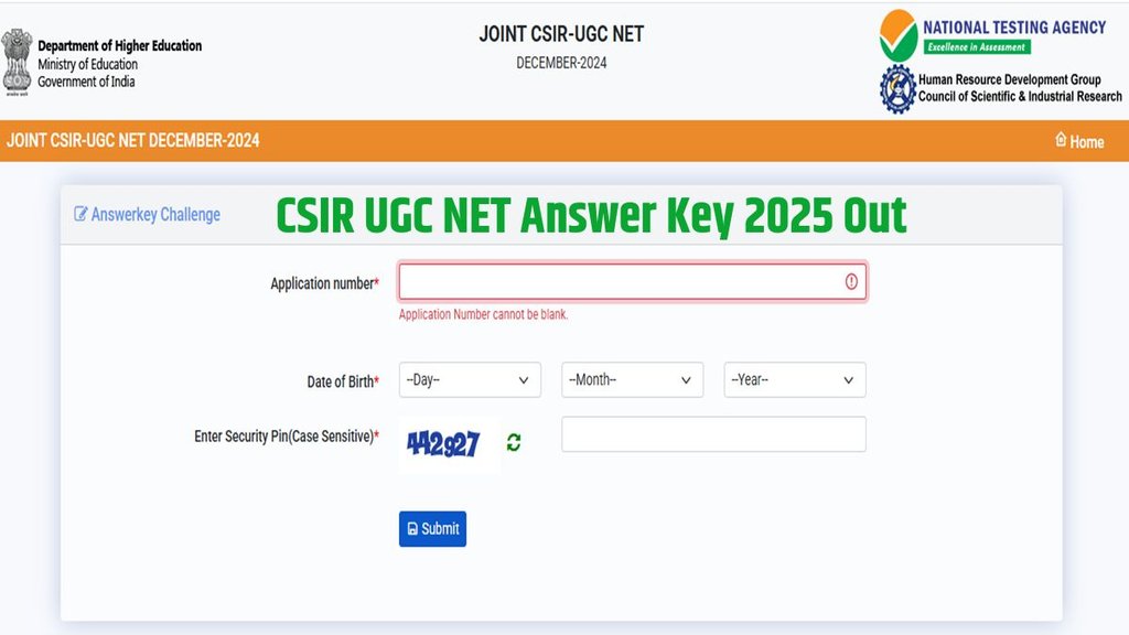 CSIR UGC NET Answer Key 2025, CSIR UGC NET, CSIR UGC NET,