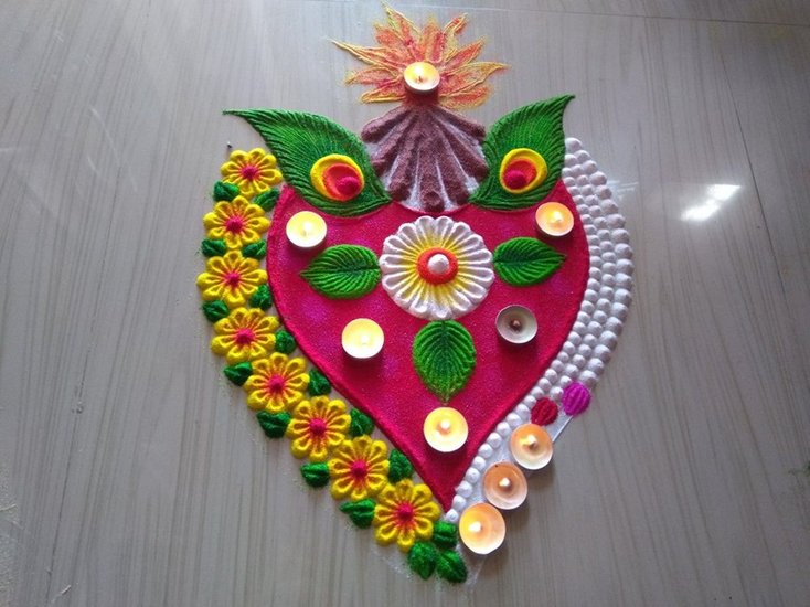Easy Holi Rangoli Designs