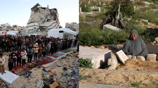Gaza cemetery visits on Eid