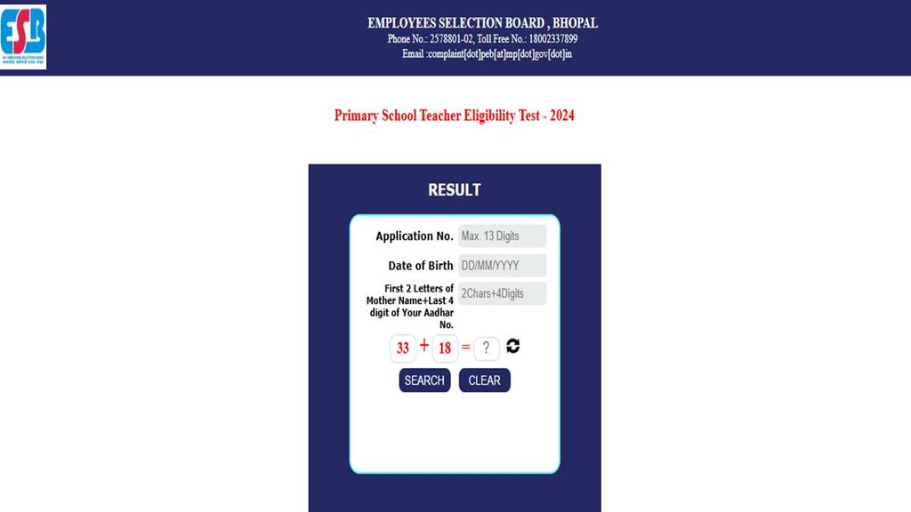 MP TET Result 2024, Madhya Pradesh TET, esb.mp.gov.in