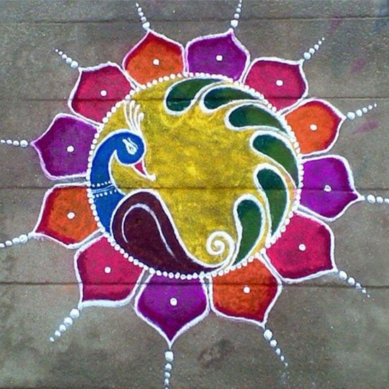 Pichkari Themed Rangoli