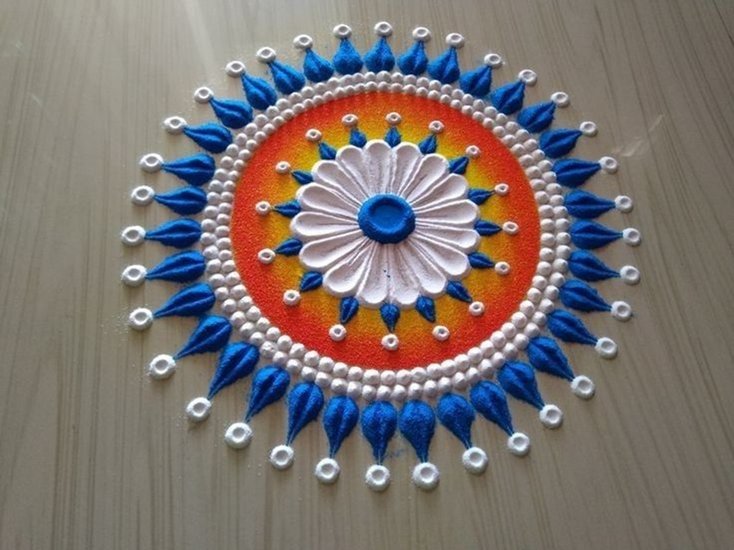 Rangoli with Gulal Colors