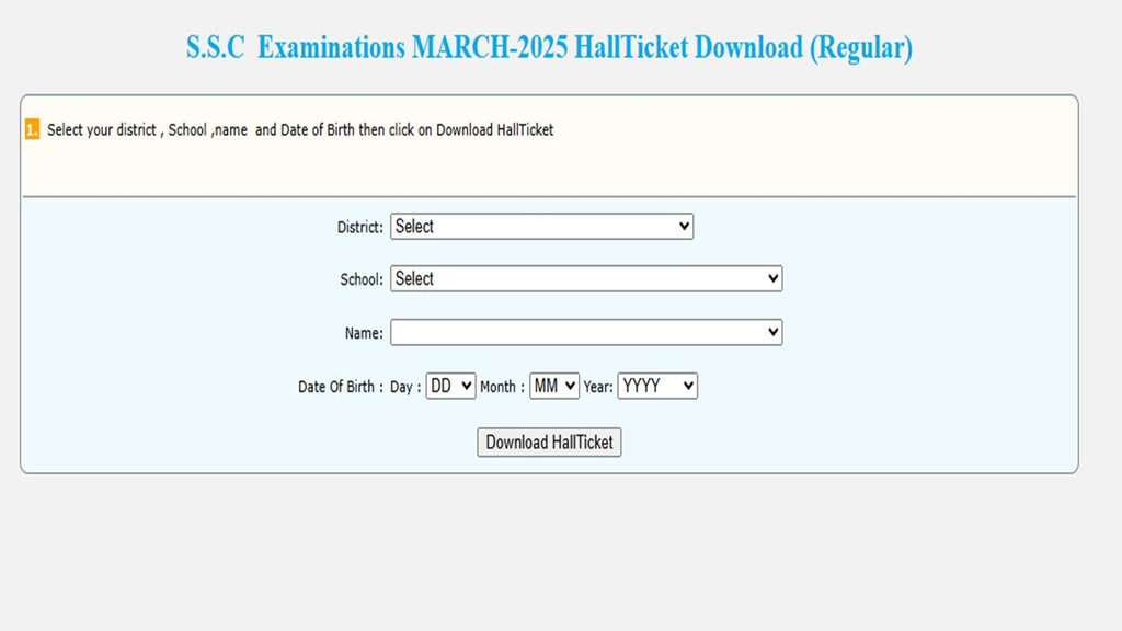 TS SSC Hall Tickets 2025, Telangana 10th Board Admit Card