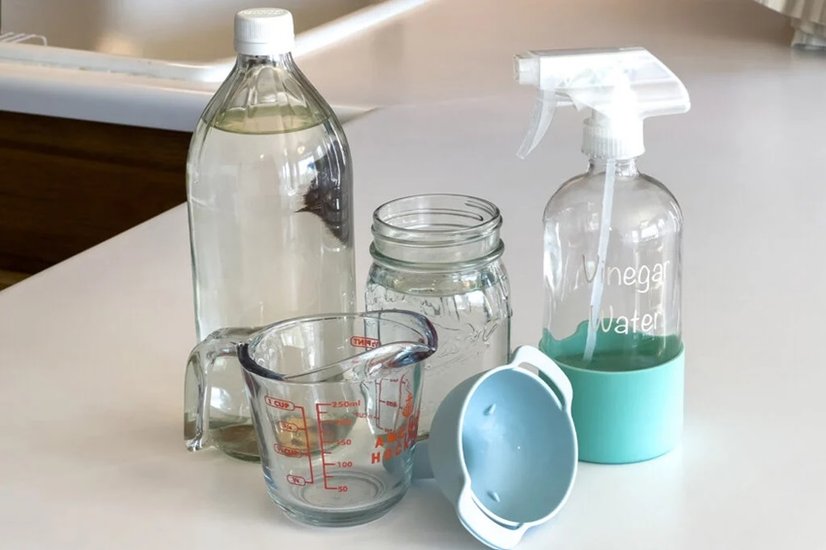 vinegar and water
