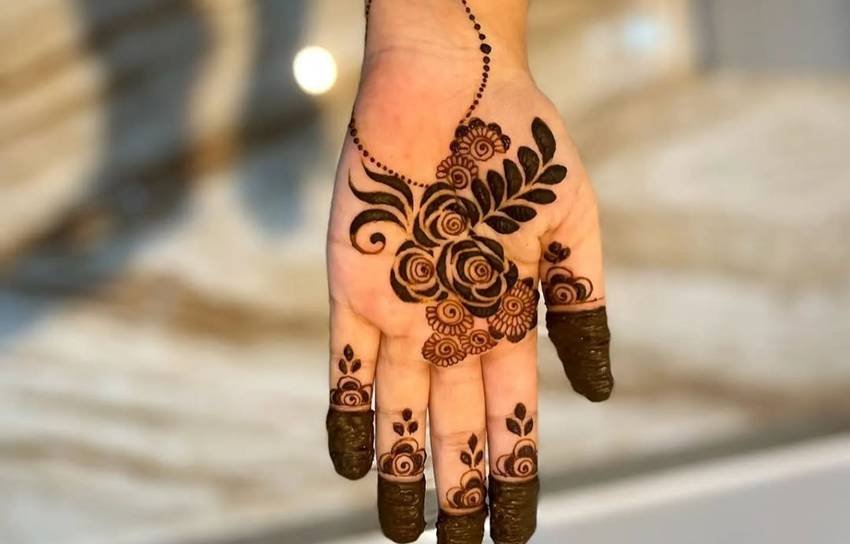 Mehndi on Suit