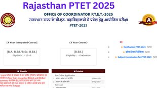 Rajasthan PTET 2025, Pre Teacher Education Test, B.Ed courses