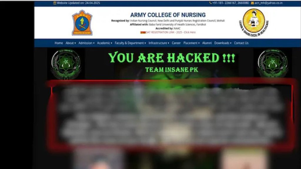 army nursing college website Hacked, pahalgam terror attack, Army Nursing College army nursing college website Hacked, pahalgam terror attack, Army Nursing College