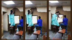 DUSU अध्यक्ष ने प्रिंसिपल ऑफिस की दीवारों पर लगाया गाय का गोबर, बोले- उम्मीद है अब मैडम अपने रूम से AC हटवा देंगी