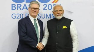 Britain India, Britain, India, PM Narendra Modi and UK PM Keir Starmer