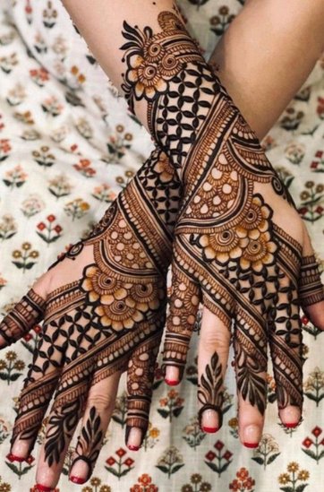 Indo-Western Dress Mehndi Inspiration