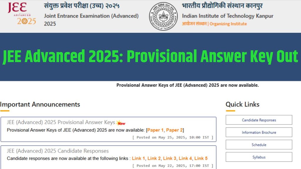 JEE Advanced 2025, Answer Key, Provisional Answer key, JEE Advanced 2025 Result,