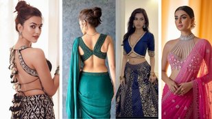 Latest saree blouse designs 2025 | blouse designs front and back | Deep neck blouse designs