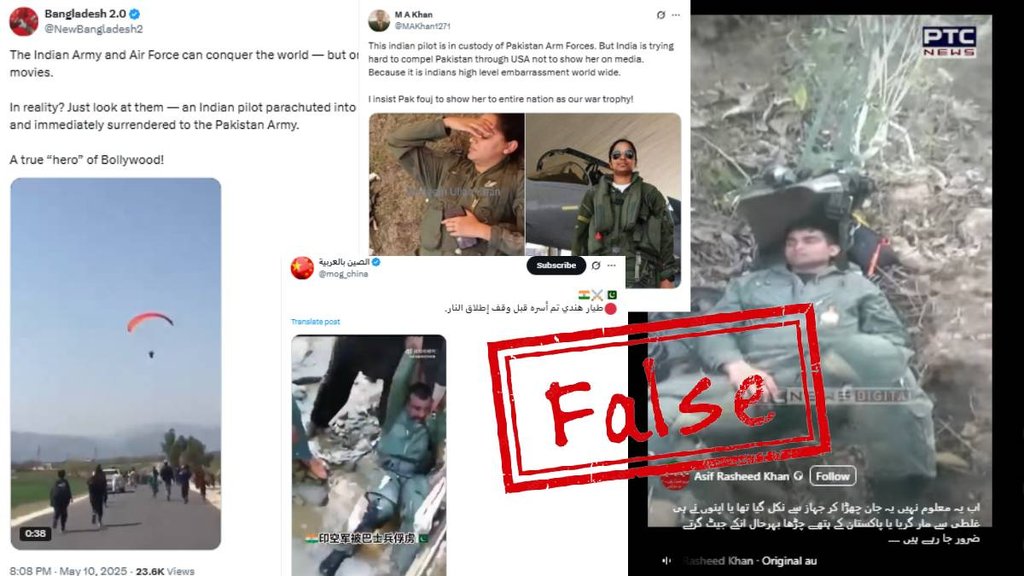 False claim about Indian pilot caught by Pakistan