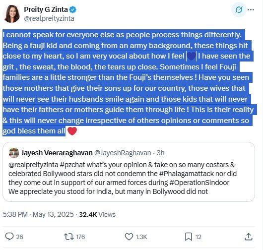 Preity Zinta Post