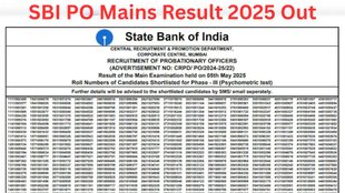 SBI PO Mains result 2025, एसबीआई पीओ मेंस रिजल्ट 2025 sbi.co.in