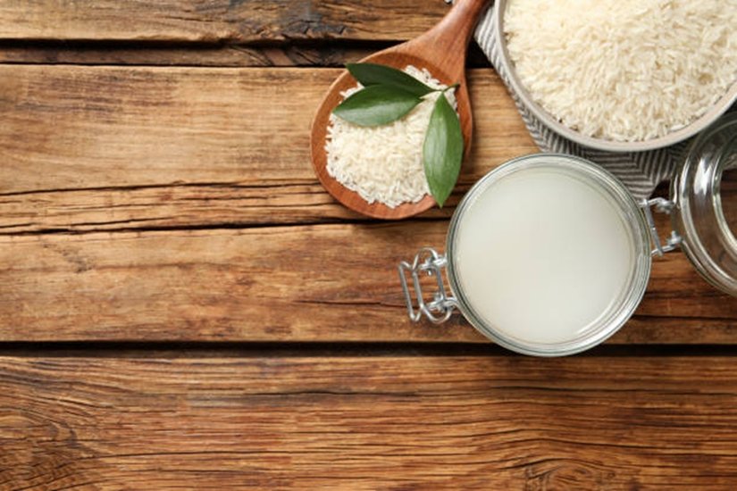 Glass jar with rice 