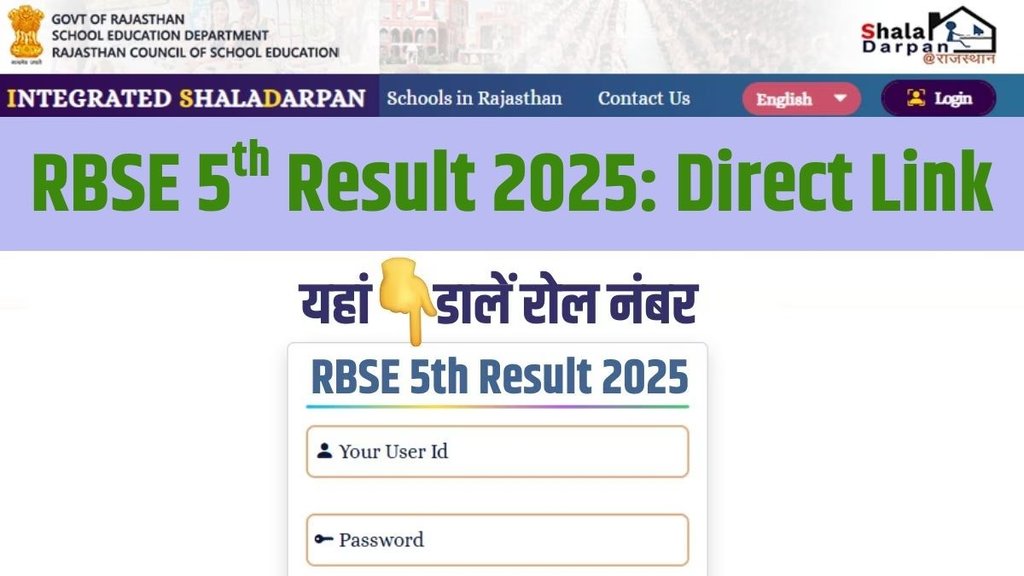 RBSE 5th Result, Rajasthan Board 5th Result, rajshaladarpan.nic.in