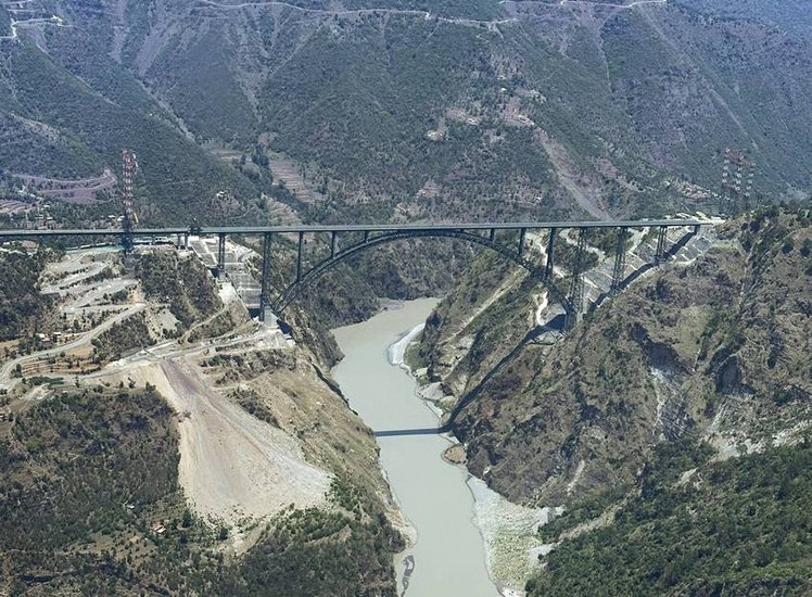 Chenab Bridge height