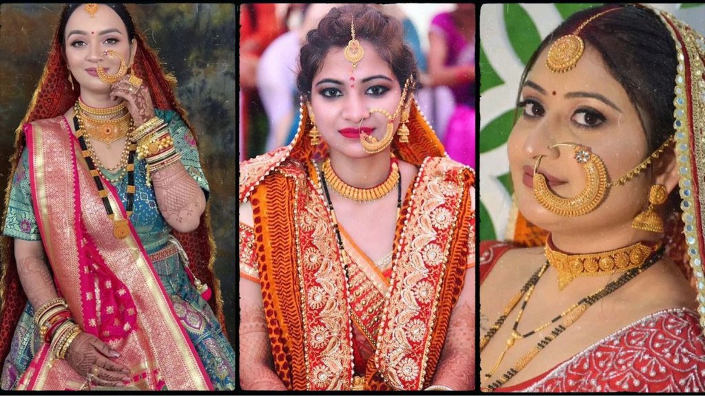 Bridal Gold Nath Design, Wedding Nose Ring