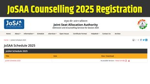 JoSAA 2025 registration, JoSAA counselling 2025, JoSaAA counselling registration and choice filling 2025, JoSAA registration 2025 link, JoSAA JEE Main 2025 registration