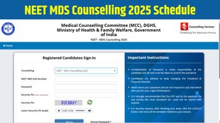 NEET MDS Counselling 2025 Schedule, neet mds counselling 2025 date, neet mds counselling 2025 registration, neet mds 2025 official website, neet mds counselling fees