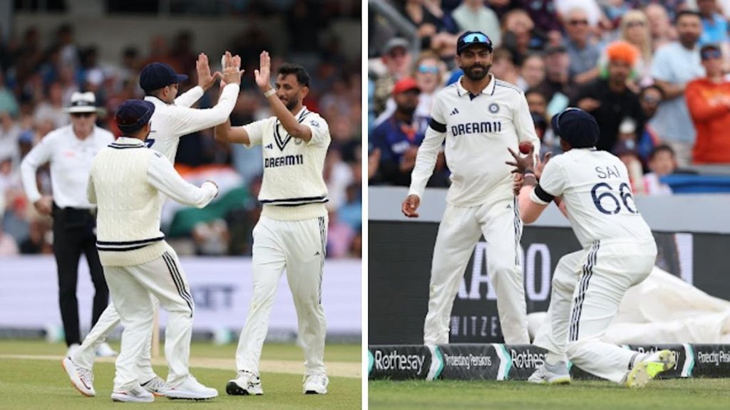 Prasidh Krishna Dismiss Jamie Smith, Ravindra Jadeja Sai Sudarshan Catch, IND vs ENG