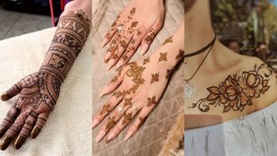 Royal Mehndi Designs to Pair with One-Shoulder and Off-Shoulder Gowns