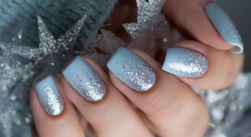 Silver rain glitter