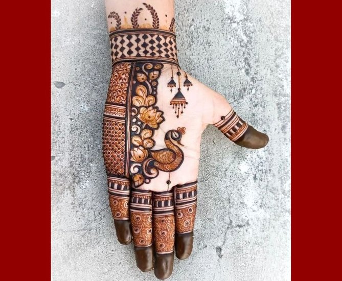 Slay in Style Mehndi Ideas for One-Shoulder and Off-Shoulder Dresses