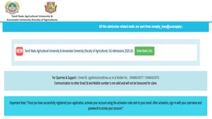 Tamil Nadu Agricultural University, TNAU rank list 2025, tnau.ucanapply.com