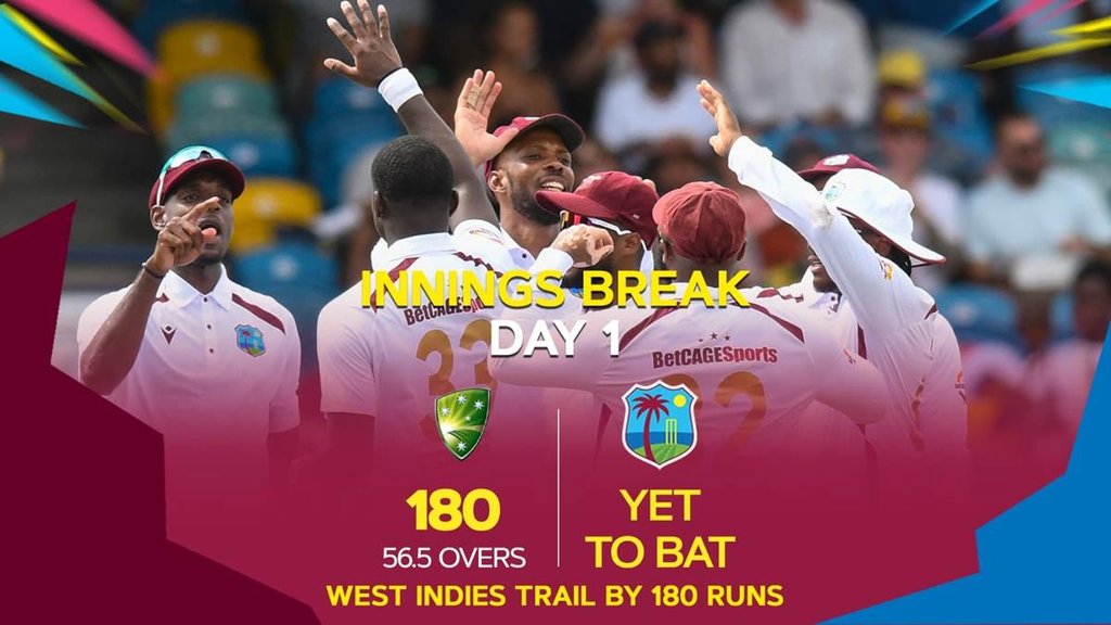 WI vs AUS 1st Test, Australia First Innings, West Indies vs Australia