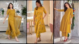 Yellow suit Design, Office Wear suit Design, Printed suit Design