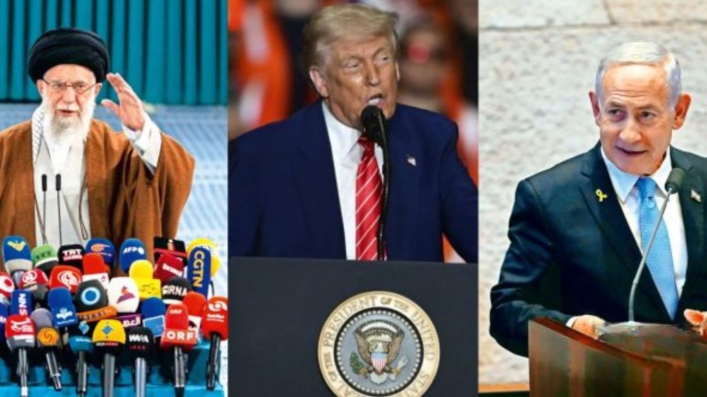 Israel-Iran Conflict: ईरान के सर्वोच्च नेता खामेनेई, अमेरिकी राष्ट्रपति ट्रम्प और इजरायल के प्रधानमंत्री नेतन्याहू। (The NYT, AP)
