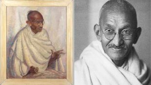 mahatma gandhi | painting | london |